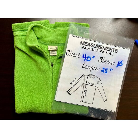 L.L. Bean Green Fleece Full-Zip Vest Women's Size Large | USA Fabric | Outdoor L - Picture 6 of 9